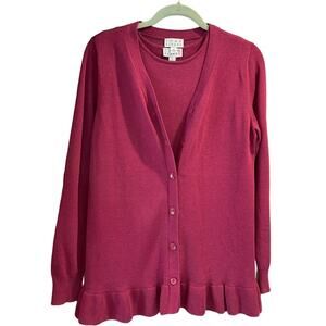 Joan Rivers Plum Button Down Cardigan & Sleeveless Tank Top Size Small NWT